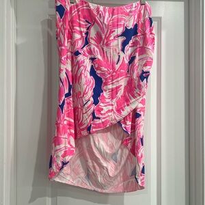 Lilly Pulitzer Pink and Blue Tropical Print Skirt